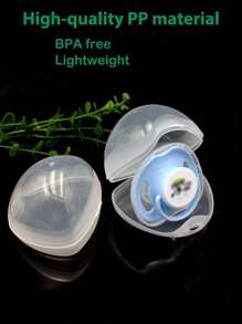 1/2/4PCS Pacifier Case, Pacifier Holder Case Box For Travel, Baby Pacifier Case Holder For Pacifier Accessories, Pacifier Clips, Baby Pacifier Transparent Blue Red