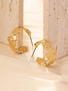 1pair European And American Style Circular Link Chain Earrings - Hoop Chain Earrings - View 12