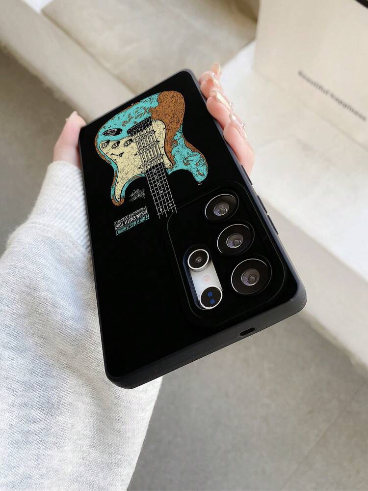 1 件艺术吉他与字母涂鸦黑眼防摔 TPU 材质手机壳，适合作为 Apple XS/XS Max/XR/11 12 13 14 15 16 Pro/Pro Max/14 15 16 Plus、Nothing、Pixel、INFINIX、Redmi 系列手机的节日礼物 - 彩色 - 查看 6