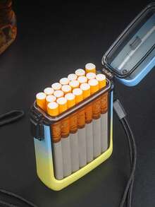 1pc Customized Sealed Waterproof Transparent Hanging Cord Cigarette Case, Holds 20 Cigarettes, Fashionable Ombre Color - Multicolor - View 7