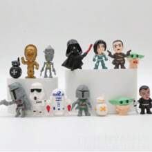Star Wars 16 件星球大战 PVC 微型可动人偶 - 房间装饰用品多样化角色系列，适用于家居装饰和派对礼物，适合 18 岁以上粉丝、生日礼物、派对装饰 | 多样化角色套装 | 精细工艺，星球大战收藏品 - 彩色 - 查看 12