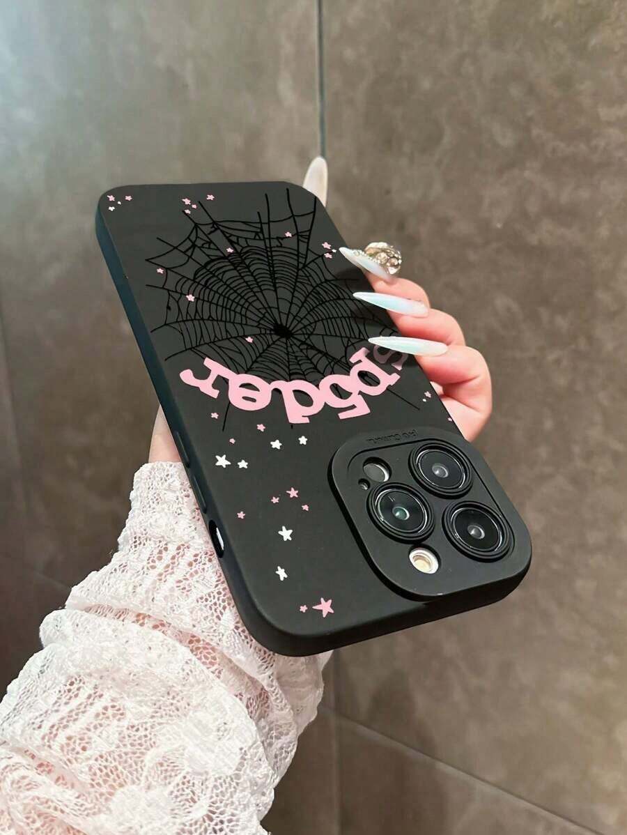 Spiderweb, Stars Print Pattern Phone Case Compatible With IPhone 16 Pro Max, 14, 13, 12, 11 Pro Max, XS Max, X, XR, 8, 7, 6S, Plus, Mini, And Galaxy A13 4G, S21 FE 5G, A15, A21S, A34, A12, A50, S21, A71 And More, Shockproof, A Great Birthday Gift For Girlfriend, Boyfriend Or Yourself Waterproof Anti-Fall Scratch ResistantFOR-YOUR-BELOVED-PHONE Christmas Gifts Christmas Gifts
