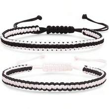 2 Pcs Pulseras de Color Rojo y Negro para Mejores Amigos y Parejas Regalo para Ella Él Cumpleaños Novio Novia Mejores Amigos Amistades - BLANCO Y NEGRO - Ver 10