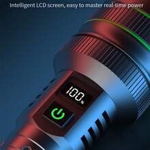 KENSUN 1入 高亮度LED手電筒 可縮放遠射聚光燈 USB充電式 電量顯示 露營釣魚攀岩健行緊急照明用 - 如圖所示 - 查看 6