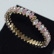 1pc Fashion Cubic Zirconia Decorated Open Ring, Suitable For Women's Daily Wear, Holiday & Friendship Gift