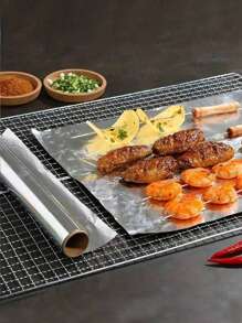 1 Roll Of Heavy-Duty Aluminum Foil Paper, 12 Inches Wide, Packaging Paper, Baking Paper, Multifunctional, Reusable, High Temperature Resistant Aluminum Foil Roll, Oven Paper, Thick Aluminum Foil Paper, Fish Baking Aluminum Foil Paper, Essential For Barbecue Season, Cling Film, Travel Must Carry, Is A Great Gift, Valentine's Day Gift, Bathrobe, Birthday Gift - Multicolor - View 8