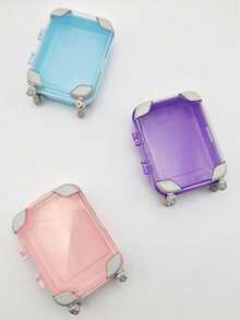 1 pieza Mini maleta y 8 piezas Set de cosméticos de lujo - Bolsa de ABS duradera y colorida, diseño portátil, adecuado para adolescentes y almacenamiento - Casa de muñecas - Perfecto para viajes, fiestas, regreso a la escuela y organización de artículos pequeños. (Bolsa de maleta disponible en múltiples colores) - Multicolor - Ver 9