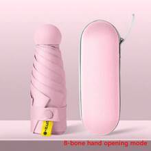 1 Stück/6/8 Knochen kompakter Mini-Regenschirm - wasserdicht, tragbar, leicht, UV-Schutz, windfest, einfach zu tragen, Faltdesign mit Tragetasche - perfekt für Outdoor-Aktivitäten, Reisen und den täglichen Gebrauch