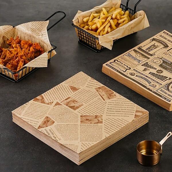 50pcs Baking Paper, Parchment Paper, Sandwich Wrapping Paper, Baking Supplies(The Position Of The Pattern Is Asymmetrical And Random) Ideal For Parties, Halloween Decor And Christmas,Christmas Decorations Home