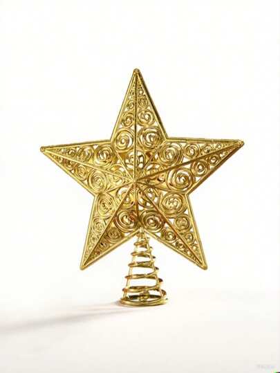 メッキ中空スター装飾、5角スタートッパー クリスマスツリー クリスマスデコレーション ウィンタールームデコレーション クリスマスデコレーション ホームクリスマスギフト クリスマスデコレーション