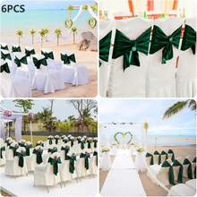 6/16pcs Blue Satin Bowknot Chair Sash, Universal Chair Ribbon DIY Backstrap, Suitable For Wedding, Party, Reception, Event, Banquet, Hotel, Home Chair Decor (7x108 Inches) - Multicolor - View 10