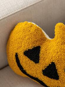 1pc Halloween Ghost& Witch& Spider& Pumpkin Exquisite Embroidery Cushion Pillowcase, Decorated For Multiple Room Types And Sizes, Machine Washable, Zipper Closure, No Pillow Core Home Decor Halloween Decor Room Decor Pillow Case Pillow Cases Cushion Cover Cushion Covers