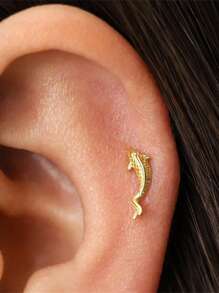 1Pc Tiny 925 Sterling Silver Cartilage Helix Piercing Stud For Women Minimalist Stud Earring Perfect For Daily Wear Bridal Jewelry Fine Jewelry