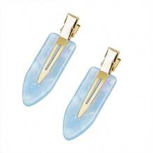 QY 2.36" Creaseless Hair Clips No Bend Resin Styling Duckbill Hair Barrettes No Crease Flat Clip For Women Hairstyle Bangs Waves Makeup Stylish Hairs Accessories 2PCS Blue  1613 - 藍色 - 查看 1