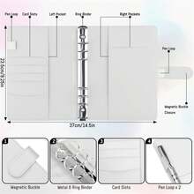 1个A5照片相册保护套，PU皮革材质，偶像照片收藏文具，带25个卡槽 - 彩色 - 查看 2