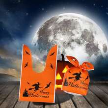 50 Pieces Halloween Rabbit Ear Snack Bag Halloween Rabbit Ear Candy Gift Bags Rabbit Goody Bags Halloween Bags Party Supplies - Flying Broom - View 6