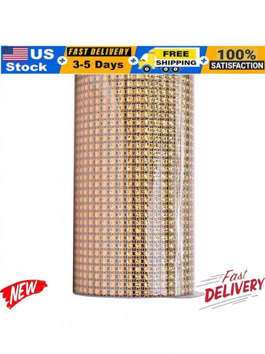 Bling Wrap Ribbon Gold 6Inch X 9 Feet Perfect For Gifts Dration Craft Projects Special Finishing Touch Unique Look Spool 3 Yards