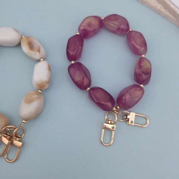 Acrylic Irregular Gem Handbag Chain, DIY Phone Case Decor Accessories, Women Bag Strap