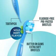 2 Pack GuruNanda Butter On Gums Mini Travel Toothbrushes Soft Bristles With Toothpaste 30 Count - 2 - 查看 4