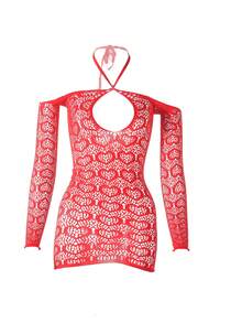 1pc Women Sexy Lingerie Valentine'S Day Long Sleeves Sexy Fishnet Cover Up Without Bikini For Music Festival Hollow Out Bodycon Dress See Through Beachwear Summer Women'S Swimwear Clothing Swimsuit