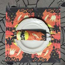 20 piezas de servilletas de papel coloridas para fiesta de Halloween, de 13*13 pulgadas, 2 capas, para restaurante y fiesta de hotel, con estampados de castillo, calabaza, murciélago, fantasma y telaraña, decoración para fiesta de Halloween, servilletas de papel desechables para Halloween