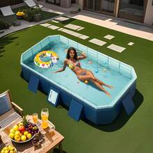 Non-Inflatable Swimming Pool, No Installation Required, Open-Style, Ready To Use, Large Outdoor Family Pool - Multicolor - View 12