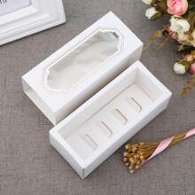 5件/10件马卡龙盒、饼干盒、白色牛皮纸礼品盒适用于蛋糕、饼干、馅饼、甜甜圈