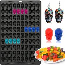 Gummy Candy Mold Silicone, 100 Cavity Halloween Skull Chocolate Silicone Mini Skull Molds For Chocolate, Gummies, Candy, Biscuits, Cookie, Jelly, Ice, Dog Treat