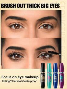 4pcs Volum' Express Colossals Washable Mascara, Volumizing & Curling, Waterproof, Creates Long & Curled Natural Lashes, Long-Lasting & Smudge-Proof