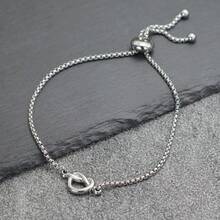 diffone Minimalist Cute Heart Chain Bracelet Stainless Steel Adjustable Bracelet For Men Adjustable Jewelry - Love Bracelet - View 9