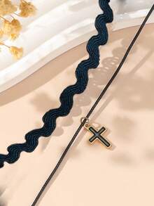 Set de 18 Collares góticos minimalistas de estilo europeo y americano, incluyendo collares de encaje - 18 piezas - Ver 9