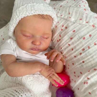 50cm 20 Zoll wie echtes weiches Vinyl Schlaf Reborn Baby Puppe mit 3D-Malerei Haut und sichtbaren Venen Stoffkörper Neugeborenen Baby Kunstspielzeug Geburtstagsgeschenk