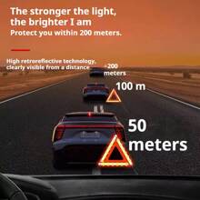 Car Reflective Triangle, Car Emergency Tripod, Car Accessories, Car Triangular Warning Sign, Roadside Reflective Triangle