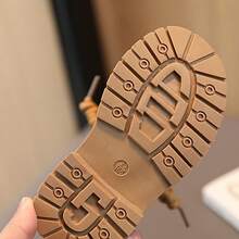 1 Par De Botines De Media Bota Para Niños, Diseño Ergonómico Con Cremallera Y Cordones, Suela Blanda Que Acompaña El Pie, Antideslizante, Perfectos Para Cole, Paseos Y Actividades De Otoño E Invierno - Amarillo - Ver 5