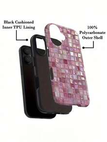 Pink Glass Tile Mosaic Element-Design Phone Case, Suitable For IPhone Models 16, 15, 14 Pro Max, 13, 12, 11, XR, XS Plus Phone Cases, Made Of TPU Silicone Material, Providing Shock And Drop Protection, With Drop Protection Function, And Has A Very Good Hand Feel. It Is The Most Suitable Gift For Family, Friends, And Loved Ones. - trắng - Xem 6