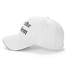"I Am The Problem" Funny Trucker Hat For Men & Women - White Baseball Cap With Bold Black Text, Structured Non-Stretch Fabric, Casual Humorous Statement Accessory - White - View 3