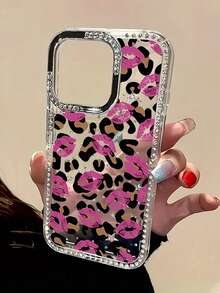 Ốp lưng điện thoại thời trang cao cấp màu hồng lấp lánh đính đá sequin, 1 chiếc. Ốp lưng điện thoại chống sốc toàn thân, mạ điện, viền đá lấp lánh hình ngôi sao, trong suốt, họa tiết da báo, môi hồng. Tương thích với iPhone 17/17 Air/17 Pro/17 Pro Max, 16, 16 Pro, 16 Plus, 16 Pro Max, 15, 14, 14 Pro Max, 13, 12, 11. Quà tặng mùa xuân, tiệc tùng, sinh nhật. - Trong sáng - Xem 4