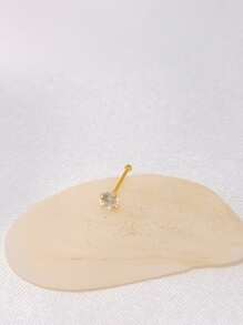 1pc 24G 925 Sterling Silver Nose Rings Studs Cubic Zirconia Nostrial Piercing Body Jewelry 2.5mm CZ Piercing Nose For Women