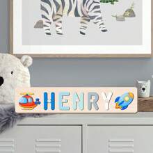 1 Pieza Rompecabezas personalizado con nombre, personaliza tu nombre, múltiples colores, se puede combinar con elementos lindos, juguetes educativos de madera para el aprendizaje temprano, regalo para bautizo o aniversario de bebé
