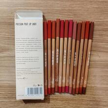 Lip Liner Set, 12Pcs Pure Natura1 Oak Brown Pink Red Series Lip Liners, Smooth And High Pigmented Lip Makeup Pencil - Lip Liner Set 01 - View 8