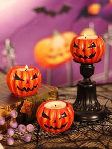 1Pc/1Set Pumpkin Candlestick Desktop Decorative Item, Scented Candle Stand Gift, Halloween Present, Pumpkin Ornaments, Halloween Atmosphere Decoration Props, Desktop Decorations, Halloween Party Decorations, Thanksgiving Candlestick Party, Pumpkin Ornaments, Witch Hat Pumpkin Decorations, Home Decor Halloween Decor Room Decor