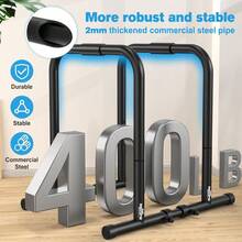 RELIFE REBUILD YOUR LIFE Dip Station Functional Heavy Duty Dip Stands Fitness Workout Dip Bar Station Stabilizer Parallette Push Up Stand - 黑色 - 查看 4