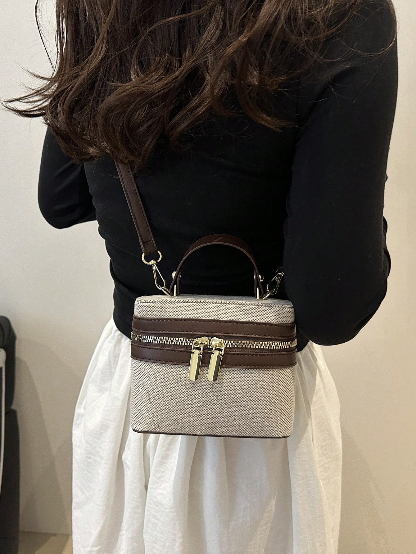 حقيبة يد صغيرة بلوك لوني عتيق بسيط، حقيبة كتف للنس...