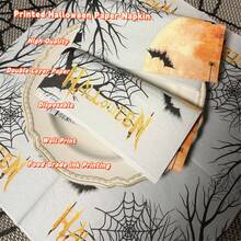 20 piezas de servilletas de papel coloridas para fiesta de Halloween, de 13*13 pulgadas, 2 capas, para restaurante y fiesta de hotel, con estampados de castillo, calabaza, murciélago, fantasma y telaraña, decoración para fiesta de Halloween, servilletas de papel desechables para Halloween