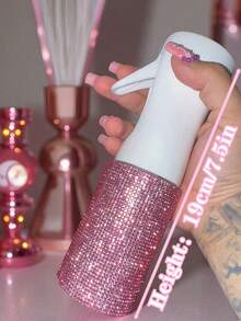 1个200毫升镶钻细雾喷雾瓶，奢华闪亮风格，简约圆柱形，适用于化妆品、家居清洁、头发护理、消毒、浇花等。 - 彩色 - 查看 13