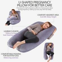 U Shaped Pillow Cover For Pregnancy Body Pillow - Washable Removable Soft Fabric Case, Double Stitched For  U Type, Back Belly Hip Pain Relief, Maternity Postpartum Nursing - 粉色 - 查看 7