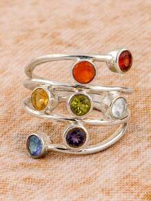 1枚精美立方氧化锆戒指，女士情人节礼物，结婚纪念日派对首饰 - 1# - 查看 14