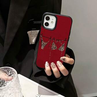 1个TPU材质黑红豹纹比基尼图案手机壳，兼容/红米智能手机