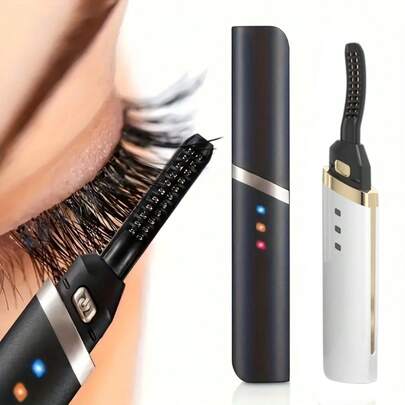 RAF Máy uốn mi điện, di động với 3 chế độ có thể điều chỉnh, dung lượng pin 280mAh, máy uốn mi có thể sạc lại, uốn mi nhanh, tự nhiên và lâu trôi, làm nóng trước trong 10 giây và uốn và uốn cong nhanh trong 60 giây, phù hợp với dụng cụ trang điểm mắt của phụ nữ - Máy uốn mi điện.