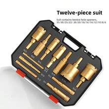 12pcs/Set Diamond Drill Bit Set For Glass, Marble & Stone - 6-35mm Hole Saw Kit With Hand Tools, Granite, Tile, Ceramic - Multicolor - View 4